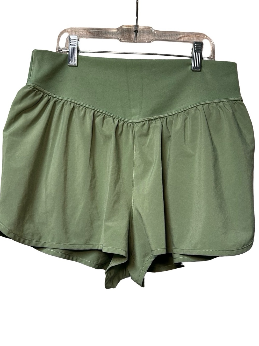 Aerie Offline Green Flowy Shorts Large Athletic Comfy High Waist Pickleball
